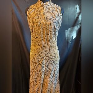 Vintage 60’s Alan Phillips Brown and Black Maxi Dress